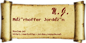 Márhoffer Jordán névjegykártya